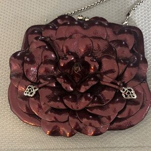 Brighton Rosalee Elegant Burgundy Floral Clutch